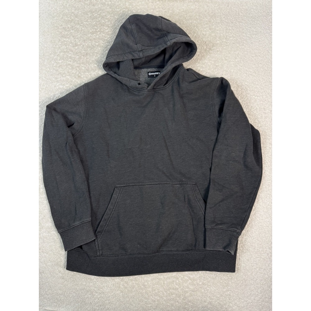Hooey Hoodie‎ Mens Medium Black Pullover Kangaroo Pocket Fleece Sweatshirt Cozy
